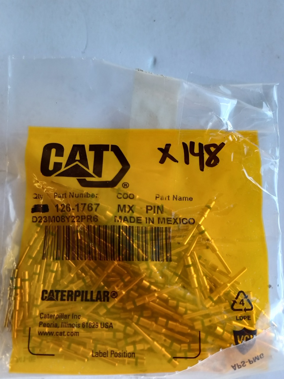126-1767 PIN made to fit CATERPILLAR | Price: $1.72