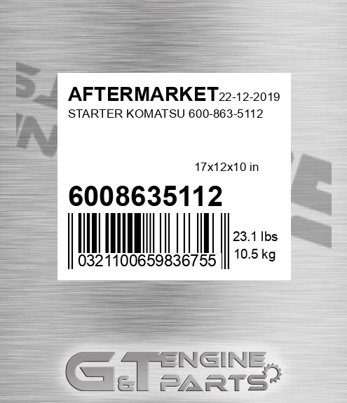 6008635112 Starter Komatsu for AFTERMARKET