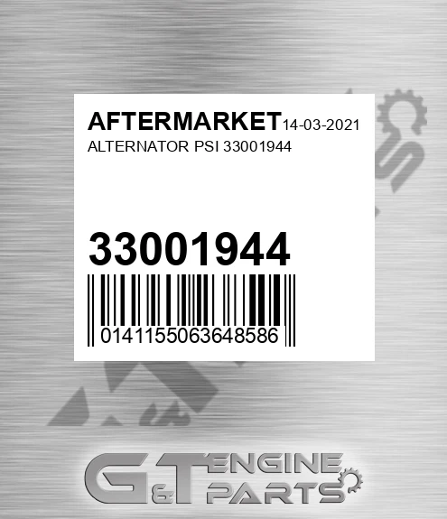 33001944 ALTERNATOR PSI AFTERMARKET | Price: $285.51