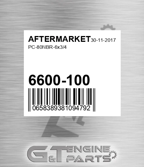 6600-100 Pc-80nbr-6x3/4