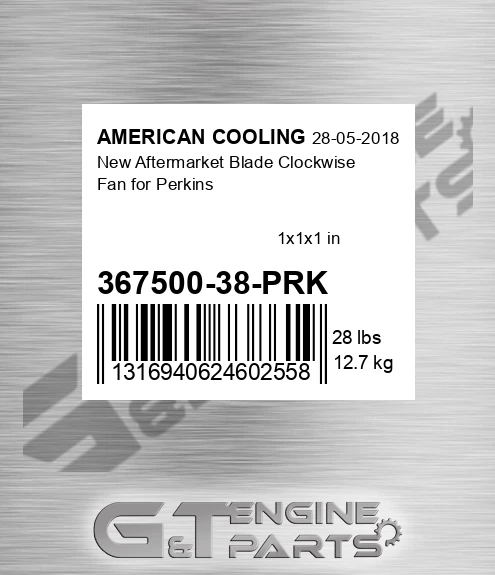 367500-38-PRK Blade Clockwise Fan for Perkins