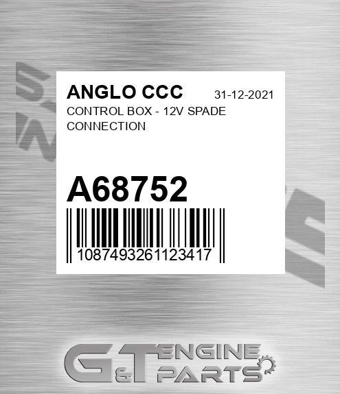 A68752 CONTROL BOX - 12V SPADE CONNECTION