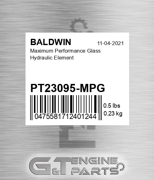PT23095-MPG Maximum Performance Glass Hydraulic Element Baldwin