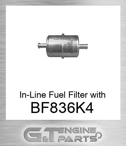 BF836-K4 In-Line Fuel Filter with Clamps