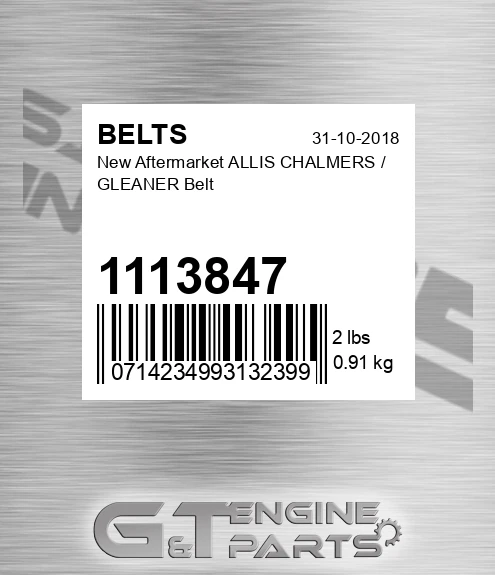 1113847 New Aftermarket ALLIS CHALMERS / GLEANER Belt