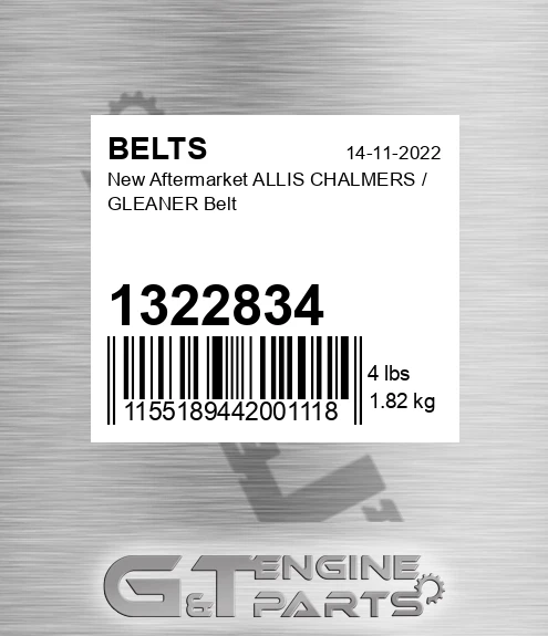 1322834 New Aftermarket ALLIS CHALMERS / GLEANER Belt