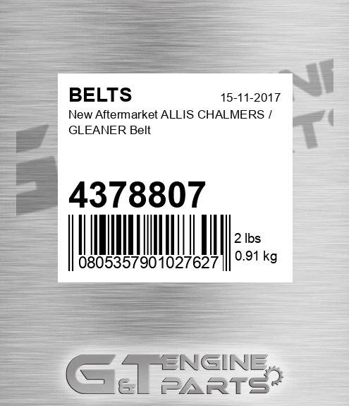 4378807 New Aftermarket ALLIS CHALMERS / GLEANER Belt