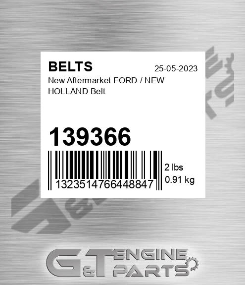 139366 New Aftermarket FORD / NEW HOLLAND Belt