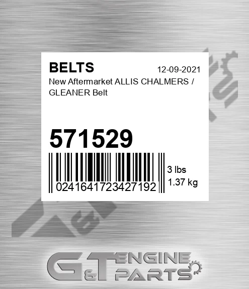 571529 New Aftermarket ALLIS CHALMERS / GLEANER Belt