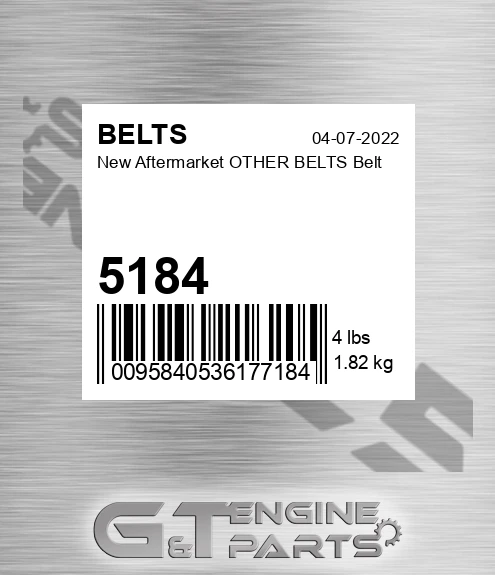 5184 New Aftermarket OTHER BELTS Belt