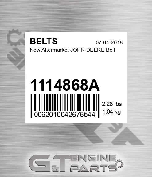 1114868A New Aftermarket JOHN DEERE Belt