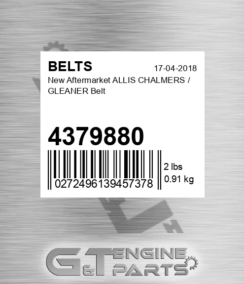 4379880 New Aftermarket ALLIS CHALMERS / GLEANER Belt