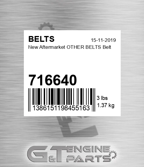 716640 New Aftermarket OTHER BELTS Belt