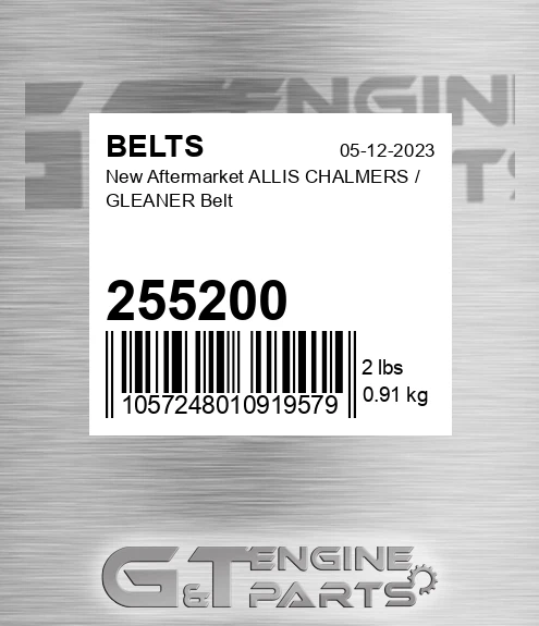255200 New Aftermarket ALLIS CHALMERS / GLEANER Belt