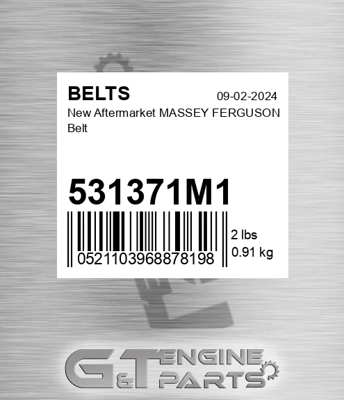 531371M1 New Aftermarket MASSEY FERGUSON Belt