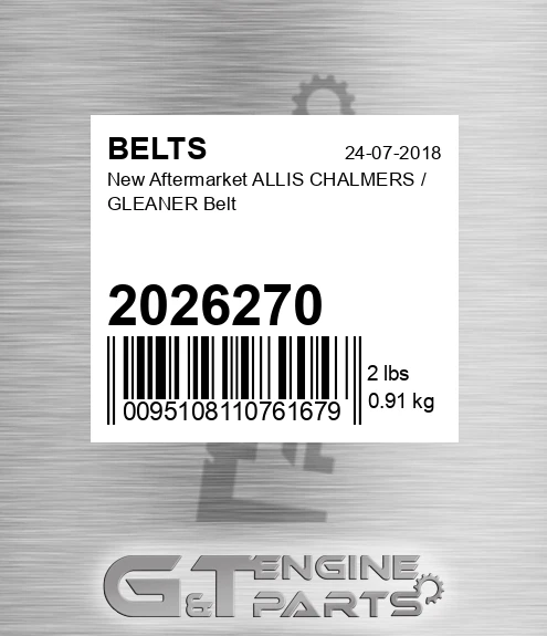 2026270 New Aftermarket ALLIS CHALMERS / GLEANER Belt