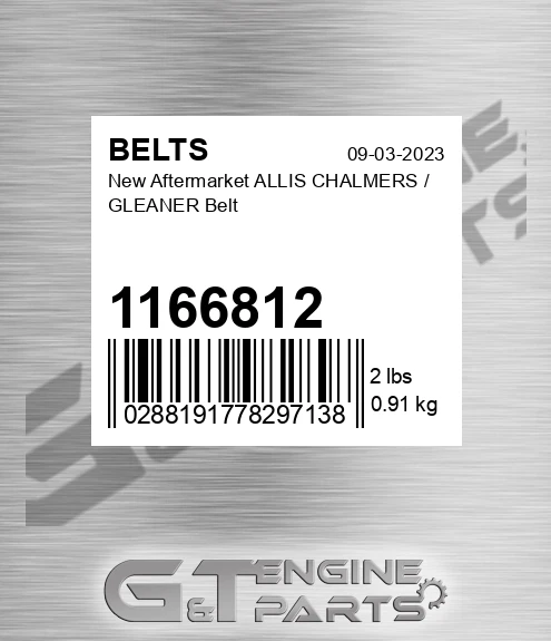 1166812 New Aftermarket ALLIS CHALMERS / GLEANER Belt