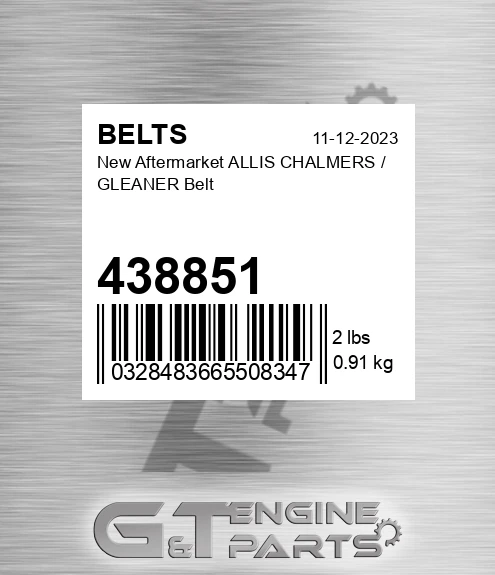 438851 New Aftermarket ALLIS CHALMERS / GLEANER Belt