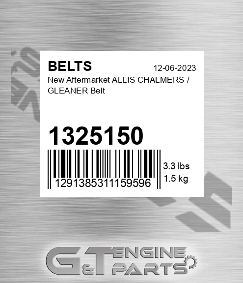 1325150 New Aftermarket ALLIS CHALMERS / GLEANER Belt