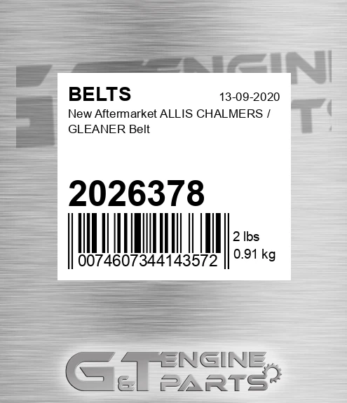 2026378 New Aftermarket ALLIS CHALMERS / GLEANER Belt