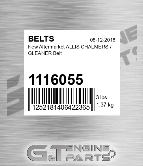 1116055 New Aftermarket ALLIS CHALMERS / GLEANER Belt