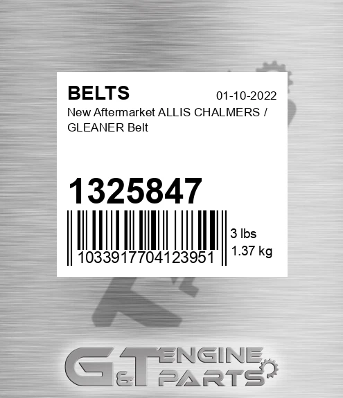 1325847 New Aftermarket ALLIS CHALMERS / GLEANER Belt