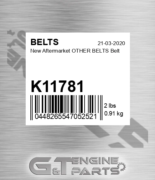 K11781 New Aftermarket OTHER BELTS Belt
