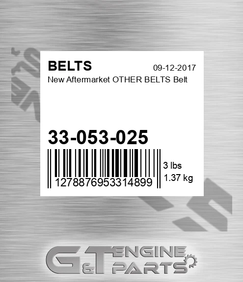 33-053-025 New Aftermarket OTHER BELTS Belt