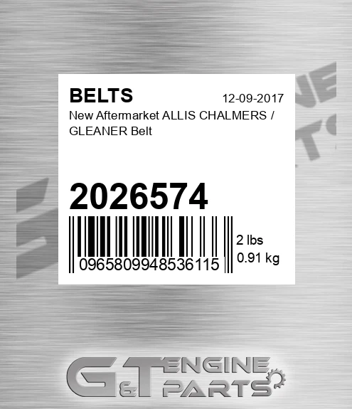 2026574 New Aftermarket ALLIS CHALMERS / GLEANER Belt