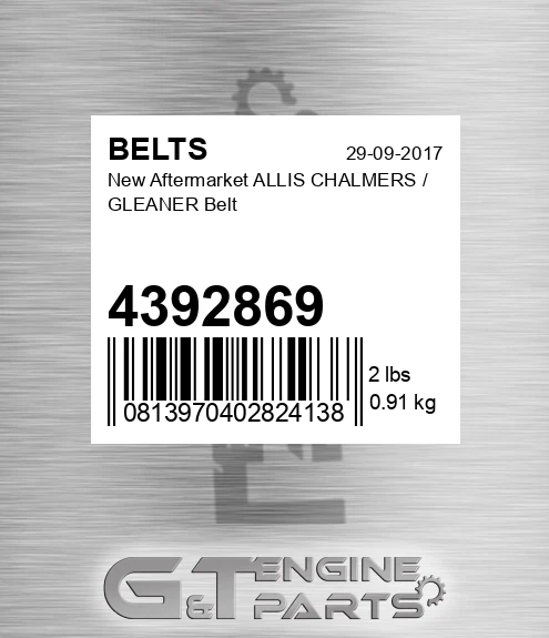 4392869 New Aftermarket ALLIS CHALMERS / GLEANER Belt