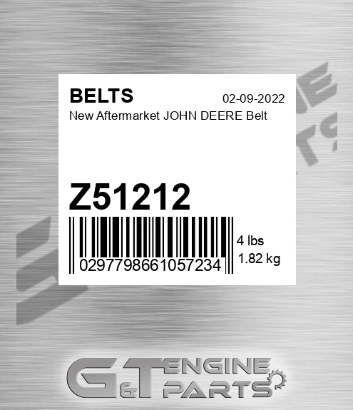 Z51212 New Aftermarket JOHN DEERE Belt