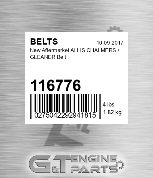 116776 New Aftermarket ALLIS CHALMERS / GLEANER Belt