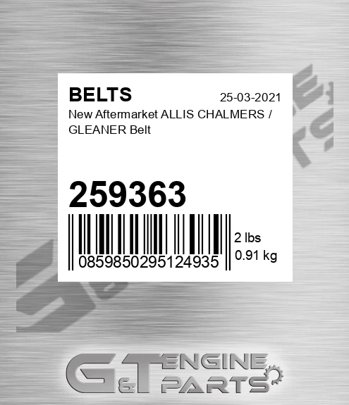 259363 New Aftermarket ALLIS CHALMERS / GLEANER Belt
