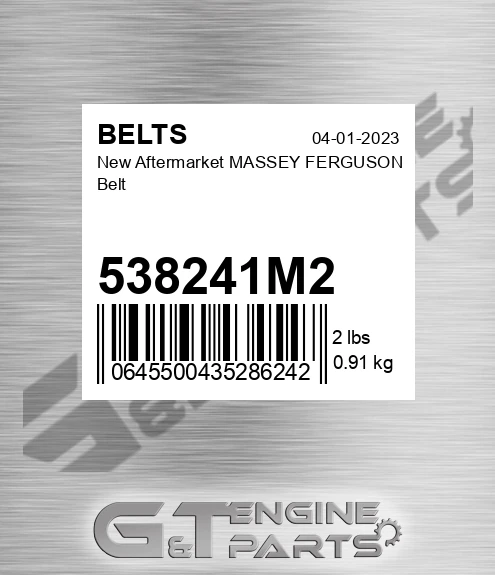 538241M2 New Aftermarket MASSEY FERGUSON Belt