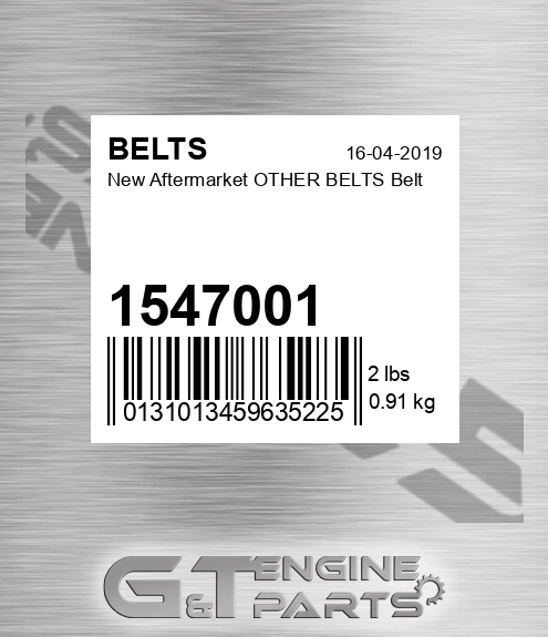 1547001 New Aftermarket OTHER BELTS Belt