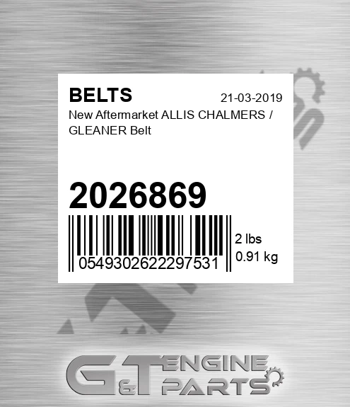 2026869 New Aftermarket ALLIS CHALMERS / GLEANER Belt