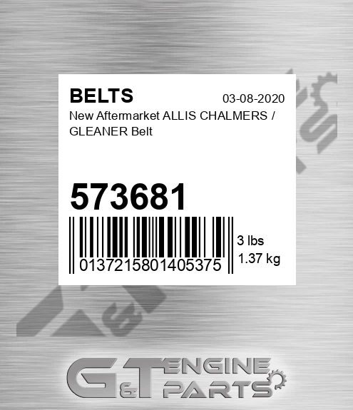 573681 New Aftermarket ALLIS CHALMERS / GLEANER Belt