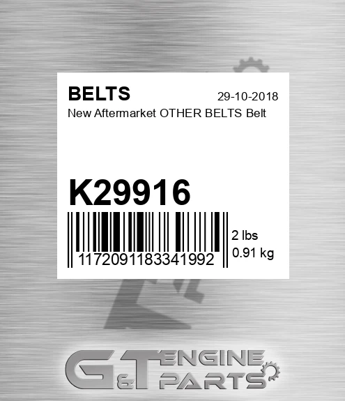 K29916 New Aftermarket OTHER BELTS Belt