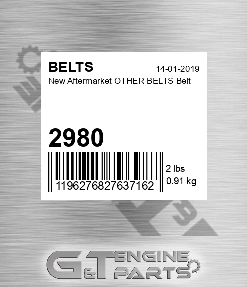 2980 New Aftermarket OTHER BELTS Belt