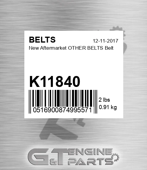 K11840 New Aftermarket OTHER BELTS Belt