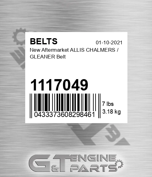 1117049 New Aftermarket ALLIS CHALMERS / GLEANER Belt