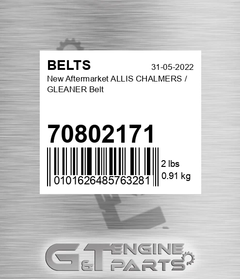 70802171 New Aftermarket ALLIS CHALMERS / GLEANER Belt