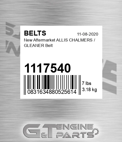 1117540 New Aftermarket ALLIS CHALMERS / GLEANER Belt