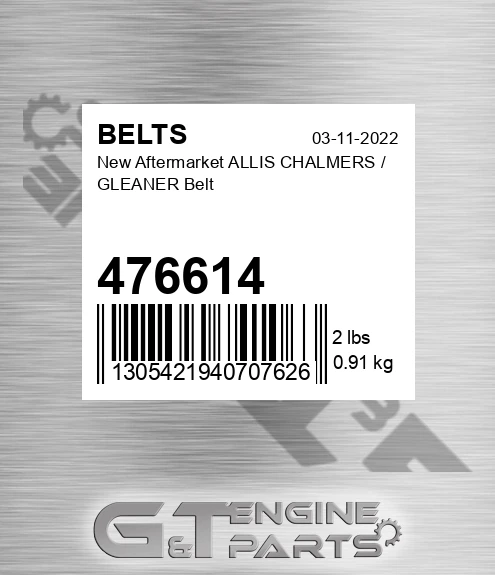 476614 New Aftermarket ALLIS CHALMERS / GLEANER Belt