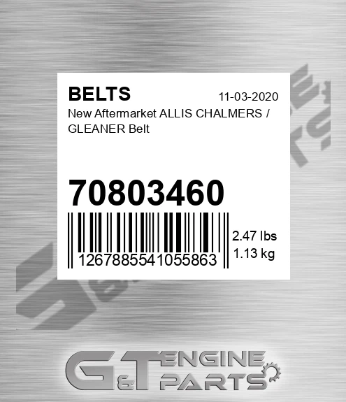 70803460 New Aftermarket ALLIS CHALMERS / GLEANER Belt