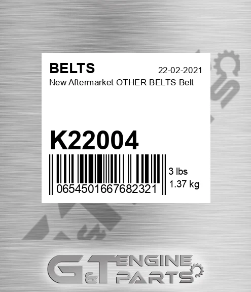 K22004 New Aftermarket OTHER BELTS Belt