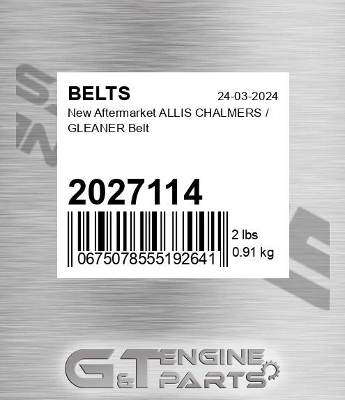 2027114 New Aftermarket ALLIS CHALMERS / GLEANER Belt