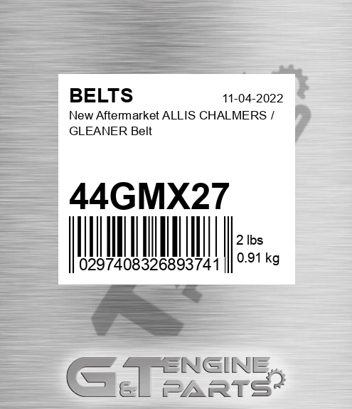 44GMX27 New Aftermarket ALLIS CHALMERS / GLEANER Belt