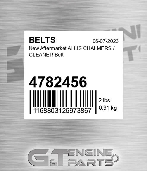 4782456 New Aftermarket ALLIS CHALMERS / GLEANER Belt