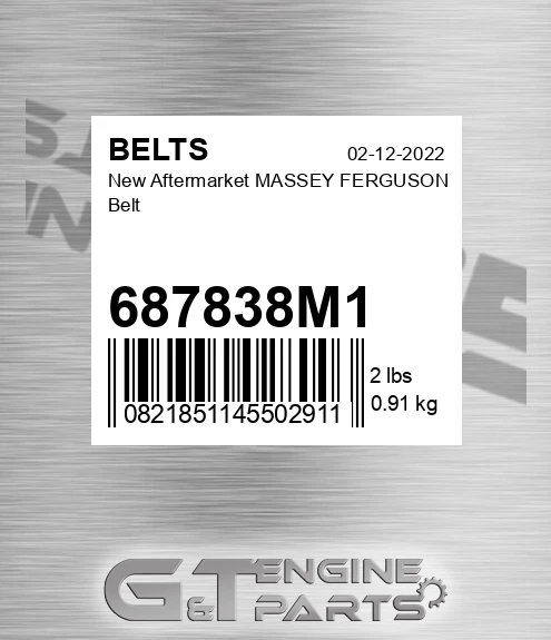 687838M1 New Aftermarket MASSEY FERGUSON Belt
